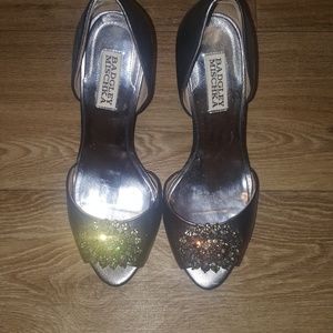 Badgley Mischka Silver Heels